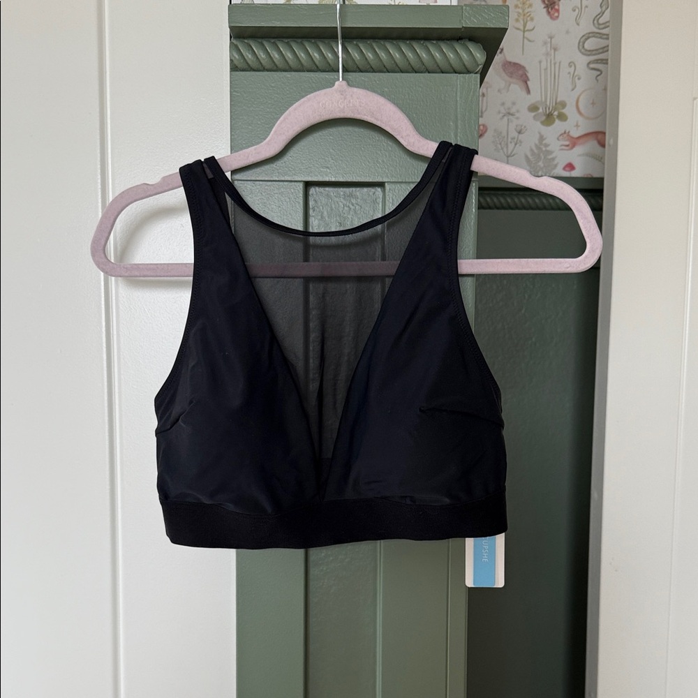 Cupshe Black Mesh Swim Top